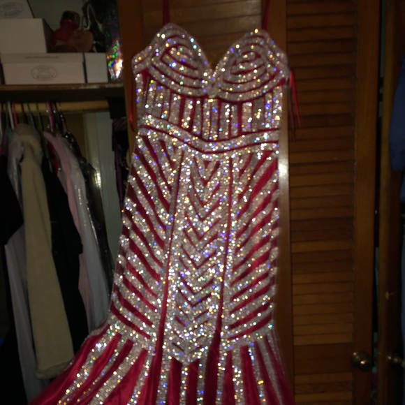 Red and silver BNWT stunning gown - Picture 5 of 5